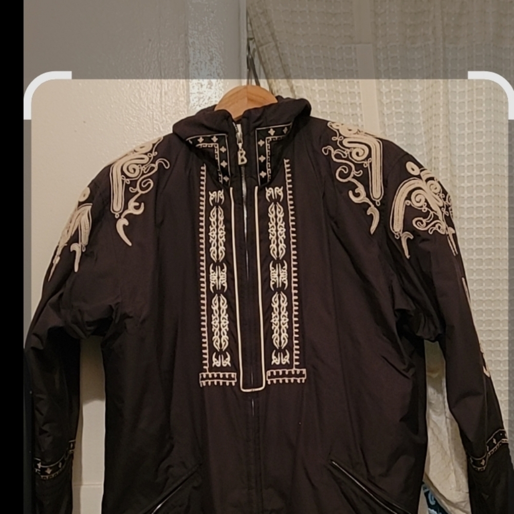 Bogner Vintage Black Embroidered Ski Jacket